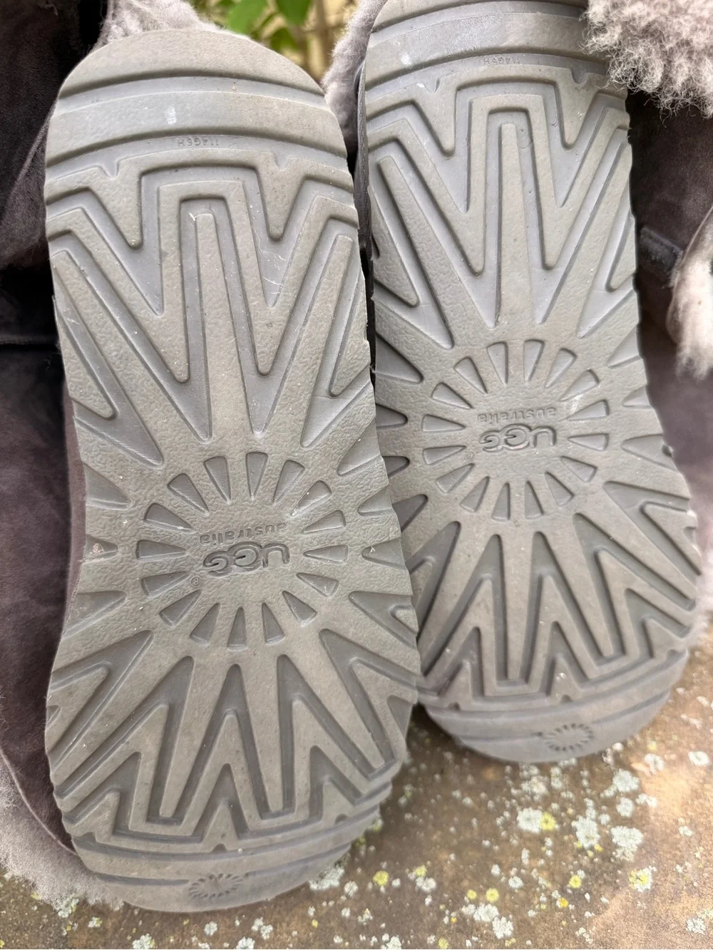 UGG Tall Button-Accent Suede Boots - Gray